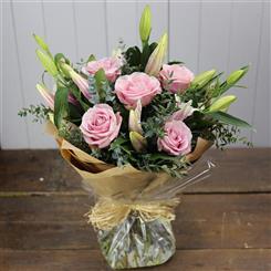 Classic Oriental Lily and Pink Rose Bouquet